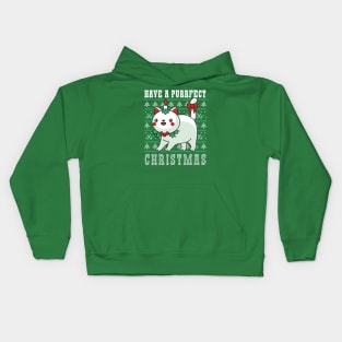 Have a Purrfect Christmas // Funny Ugly Christmas Sweater with Cat Kids Hoodie